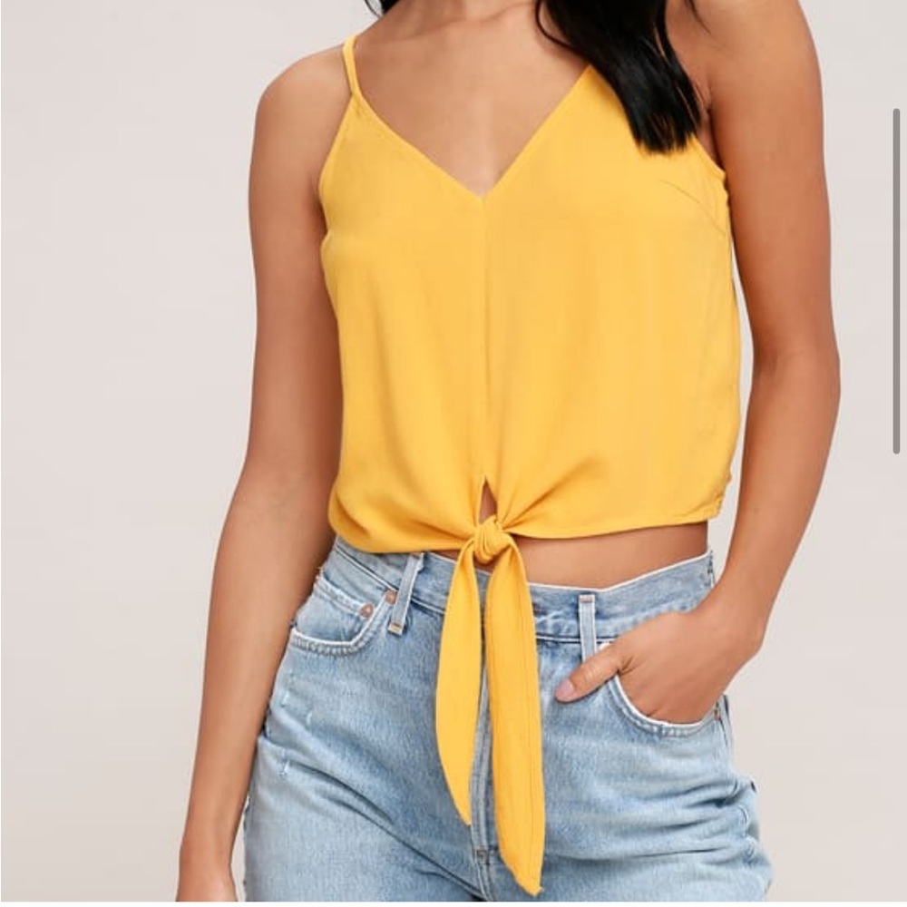 Lulus mustard yellow crop top